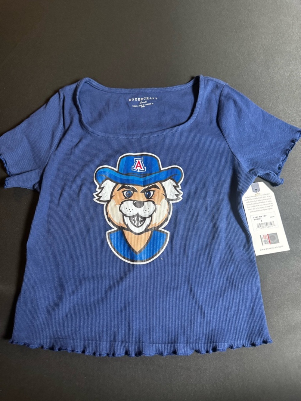 Boxercraft Blue Arizona Mascot Girls' Tee Preppy Sporty Classic